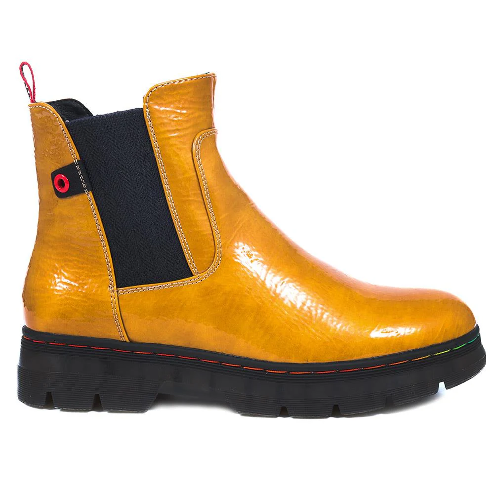 Casual Chelsea Boots - WOIL38009 / 324 131 - Mustard Patent - Image 2