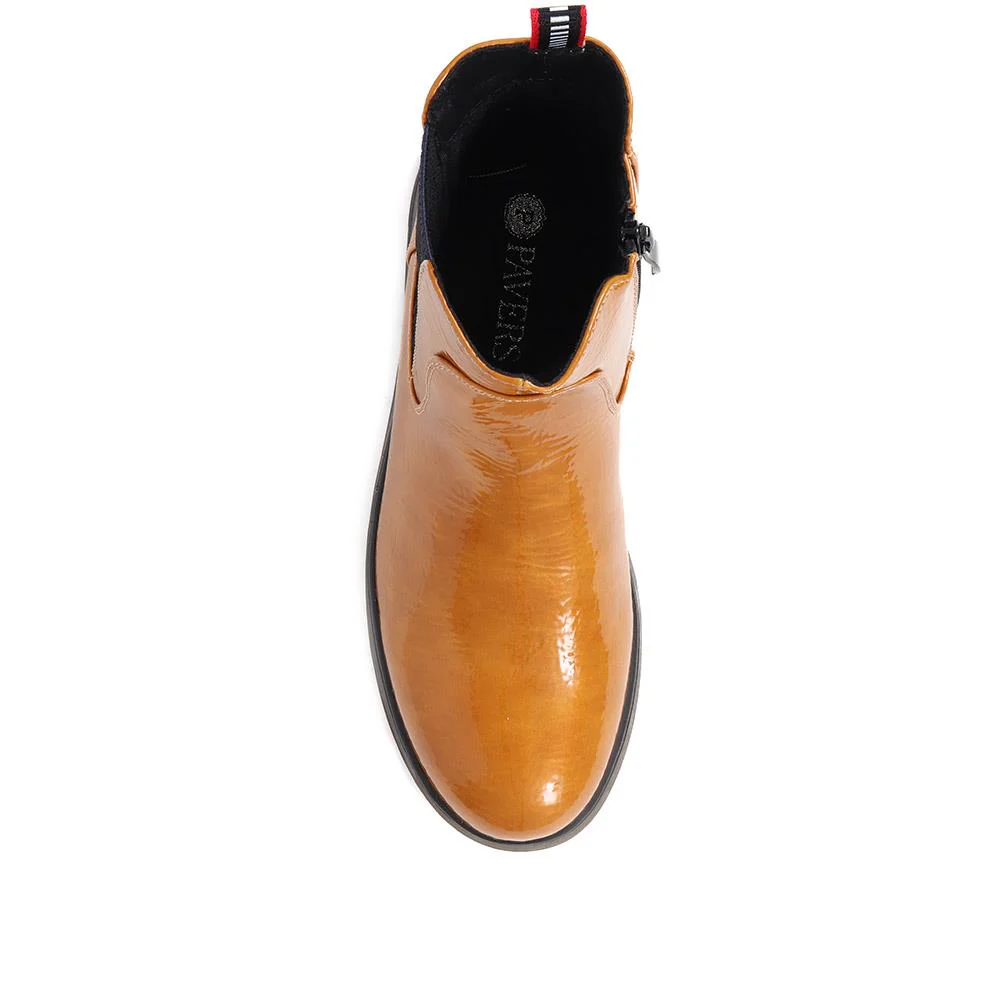 Casual Chelsea Boots - WOIL38009 / 324 131 - Mustard Patent - Image 5