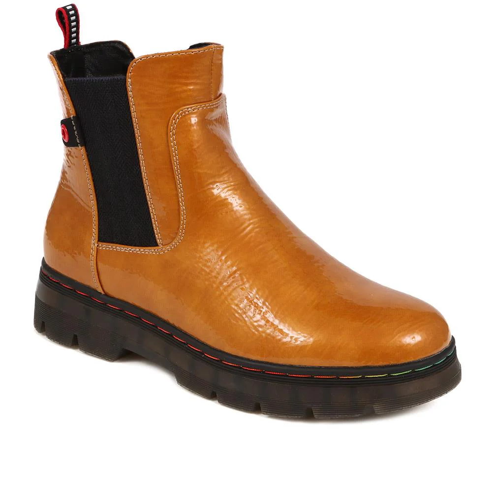 Casual Chelsea Boots - WOIL38009 / 324 131 - Mustard Patent