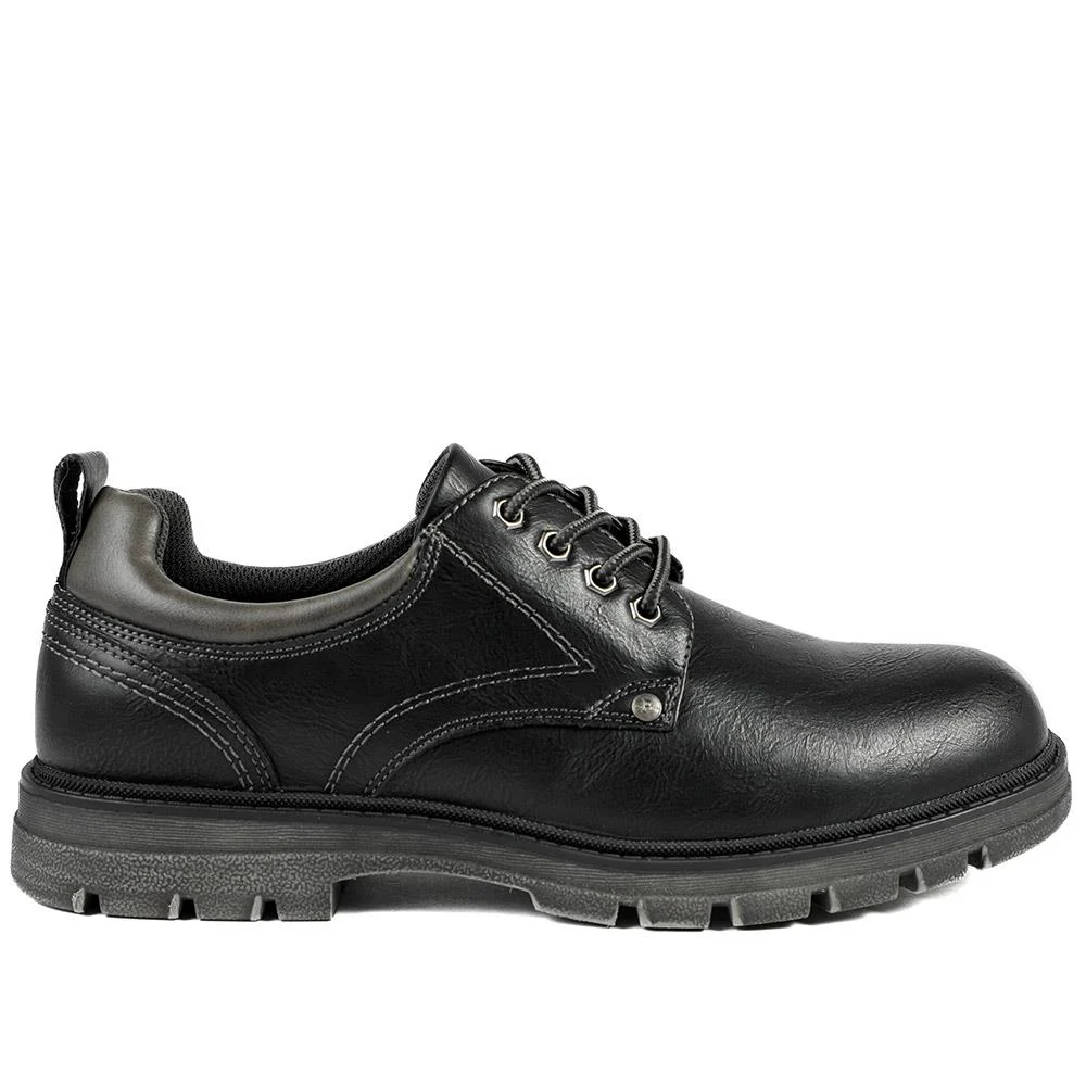 Casual Chunky Lace Up Shoes - WOIL42028 / 327 966 - Black - Image 2