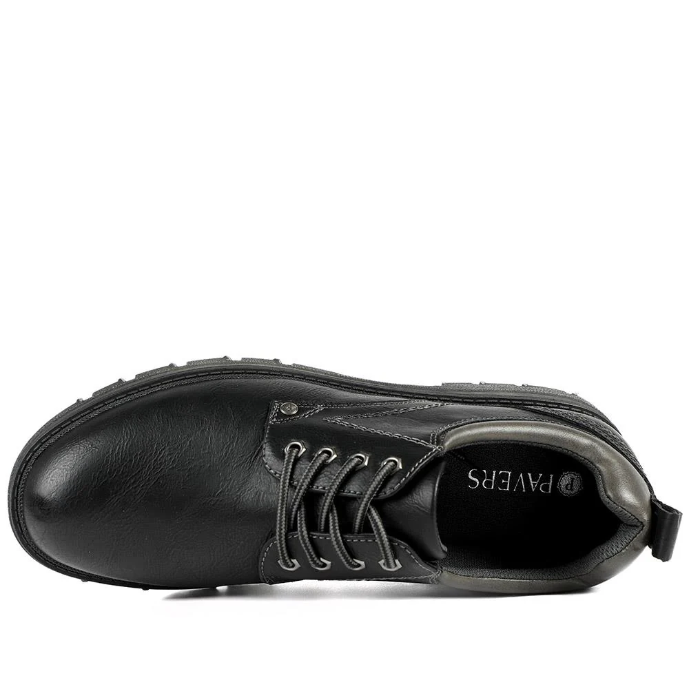 Casual Chunky Lace Up Shoes - WOIL42028 / 327 966 - Black - Image 4