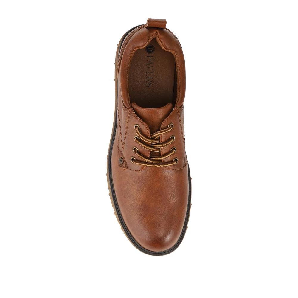 Casual Chunky Lace Up Shoes - WOIL42028 / 327 966 - Tan - Image 4