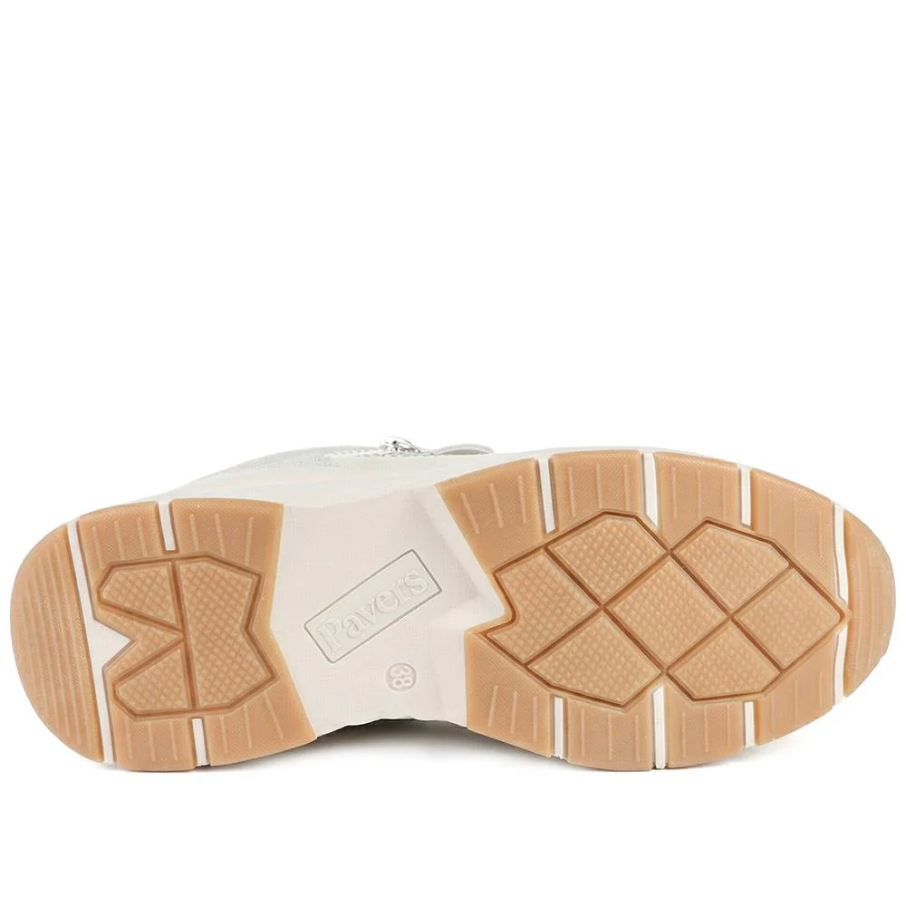 Casual Cushioned Zip & Lace Trainers - WOIL43025 / 329 296 - Beige - Image 5
