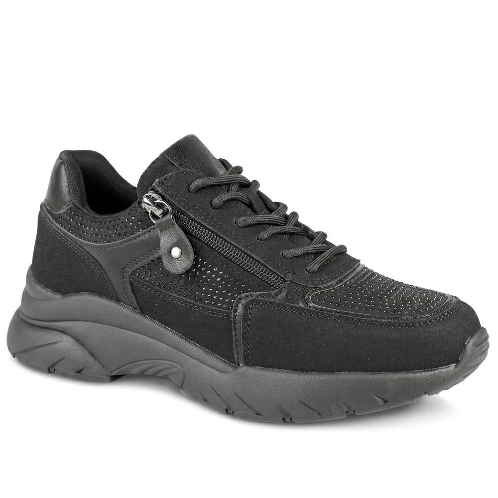 Casual Cushioned Zip & Lace Trainers - WOIL43025 / 329 296