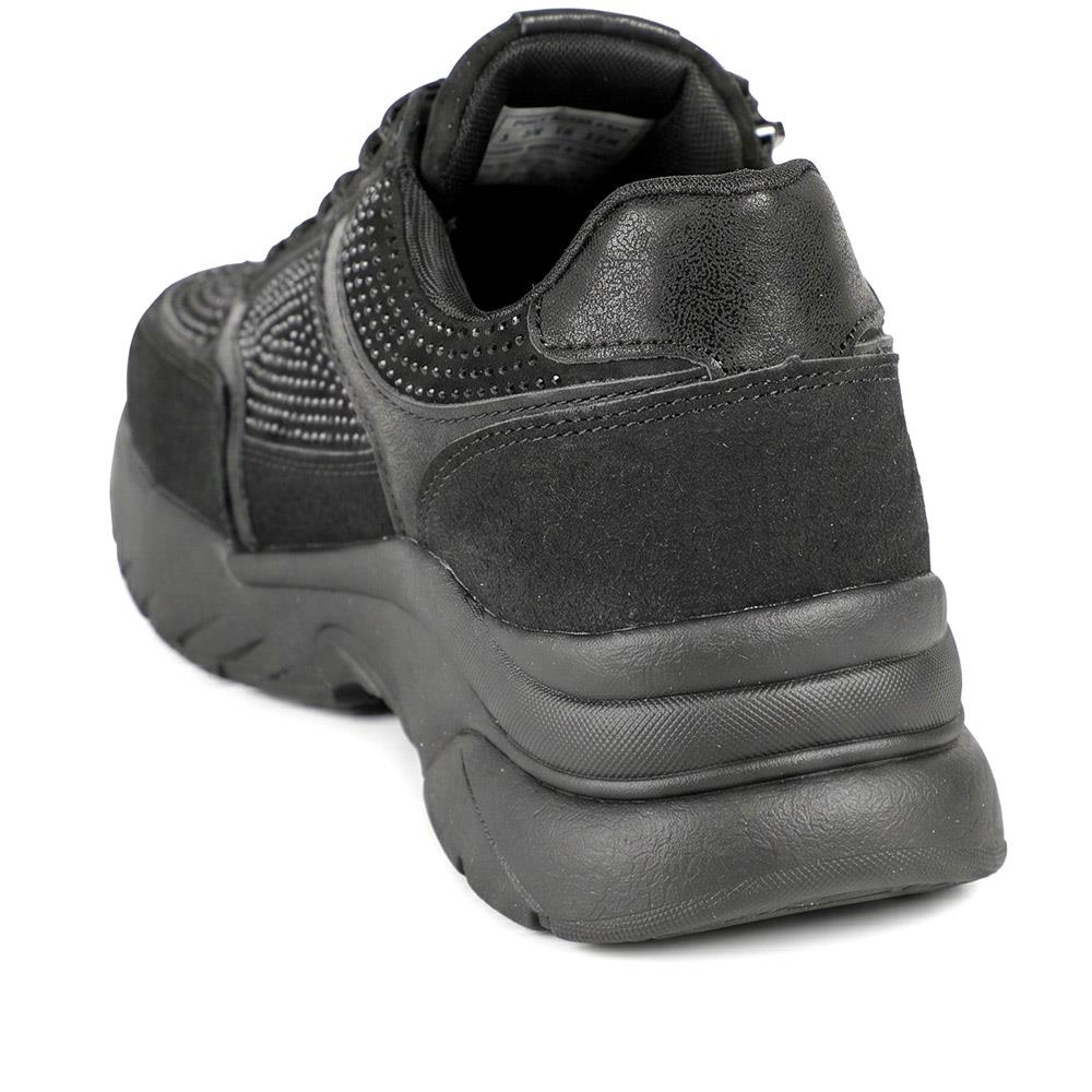 Casual Cushioned Zip & Lace Trainers - WOIL43025 / 329 296 - Black - Image 3