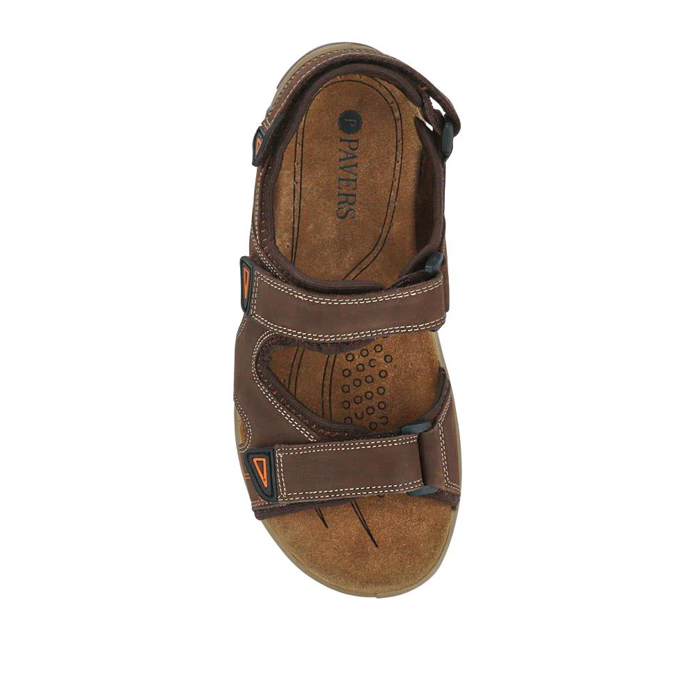 Casual Dual Touch-Fasten Sandals - DDIN41008 / 327 396 - Brown - Image 4