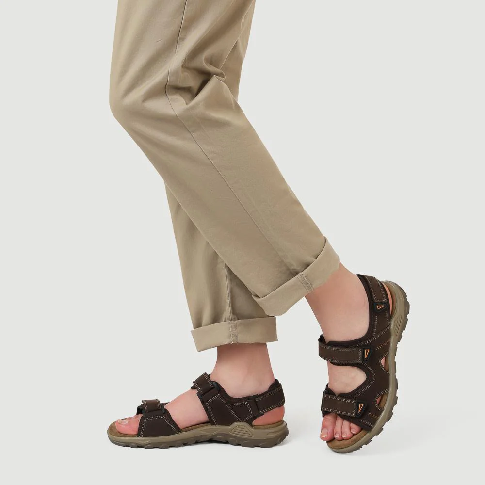Casual Dual Touch-Fasten Sandals - DDIN41008 / 327 396 - Brown - Image 5