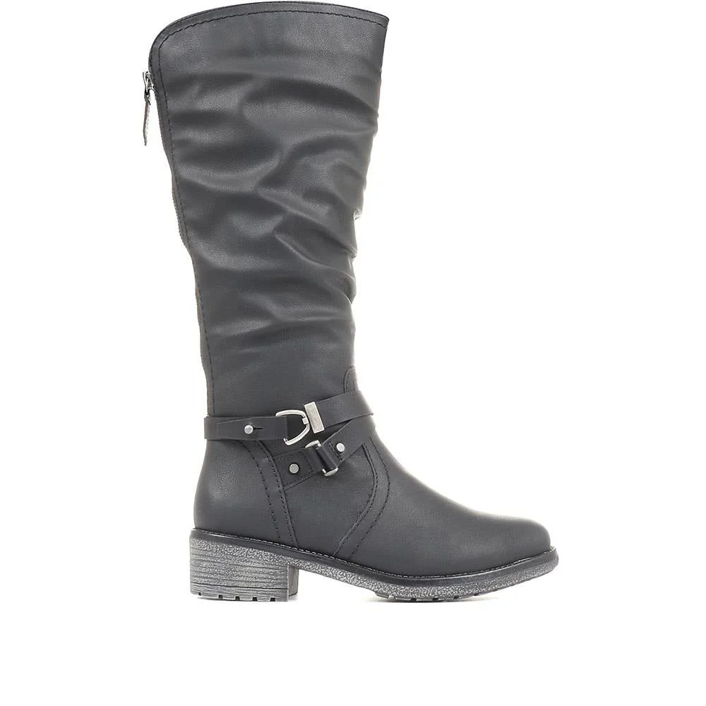 Casual Knee High Boots - CENTR34075 / 320 569 - Black - Image 2