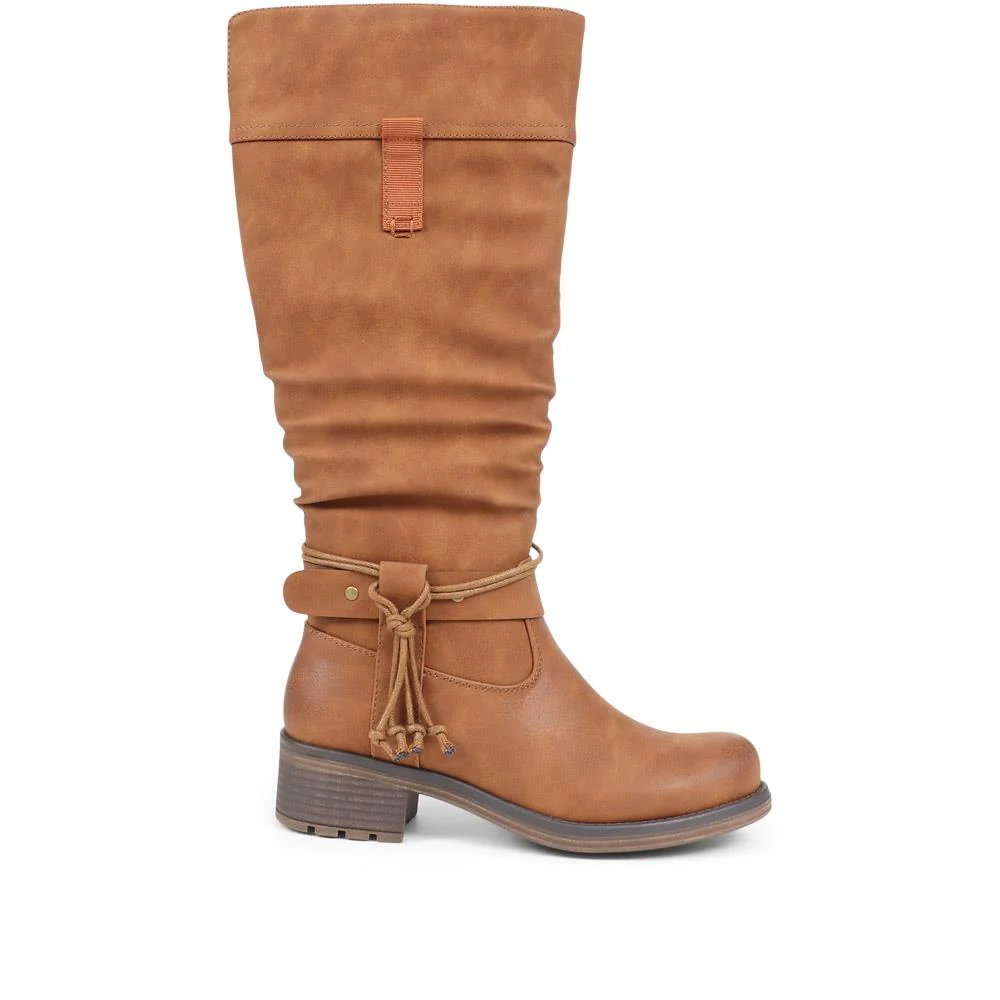Casual Knee-High Boots - SIN38001 / 324 179 - Camel - Image 2