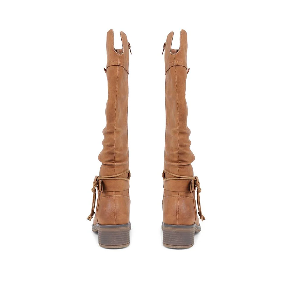 Casual Knee-High Boots - SIN38001 / 324 179 - Camel - Image 3
