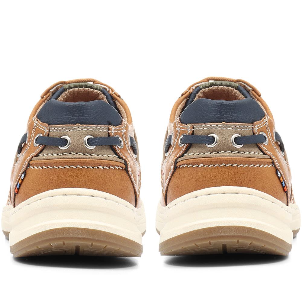 Casual Lace-Up Boat Shoe - CHANG31003 / 317 573 - Tan - Image 3