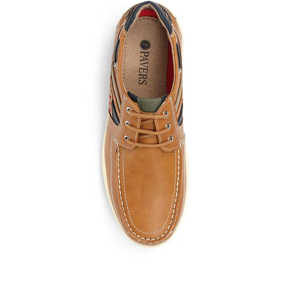 Casual Lace-Up Boat Shoe - CHANG31003 / 317 573 - Tan - Image 5