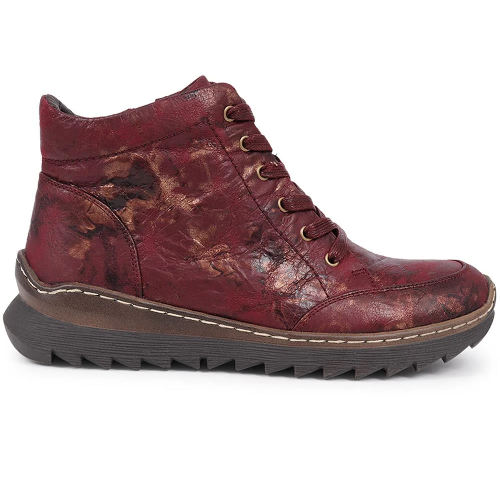 Casual Lace-Up Boots - PINYI40021 / 326 294 - Wine - Image 2