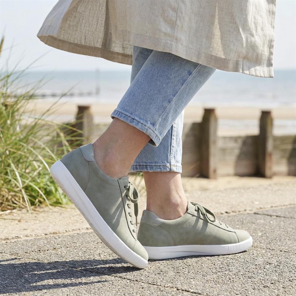 Casual Lace Up Platform Trainers - WBINS43017 / 329 059 - Khaki - Image 2