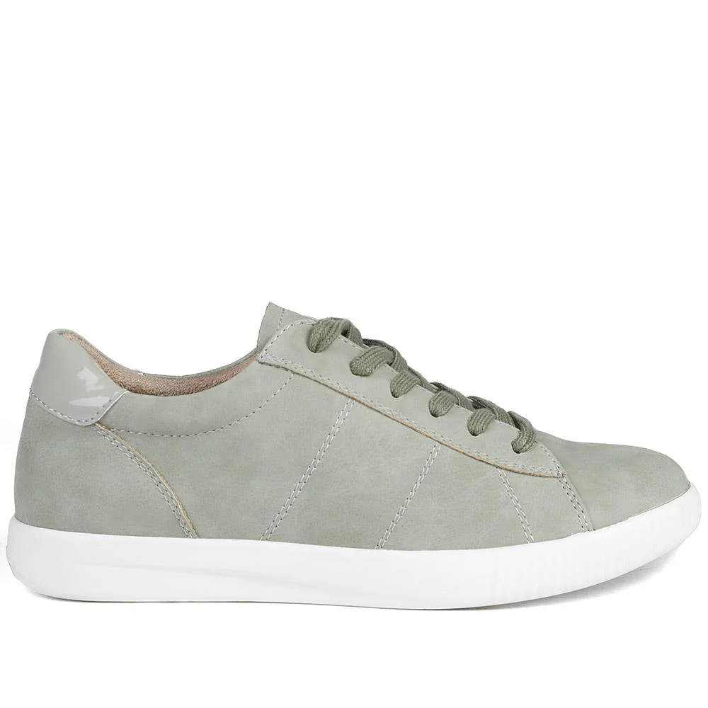 Casual Lace Up Platform Trainers - WBINS43017 / 329 059 - Khaki - Image 3