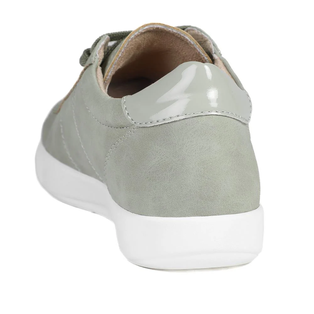 Casual Lace Up Platform Trainers - WBINS43017 / 329 059 - Khaki - Image 4