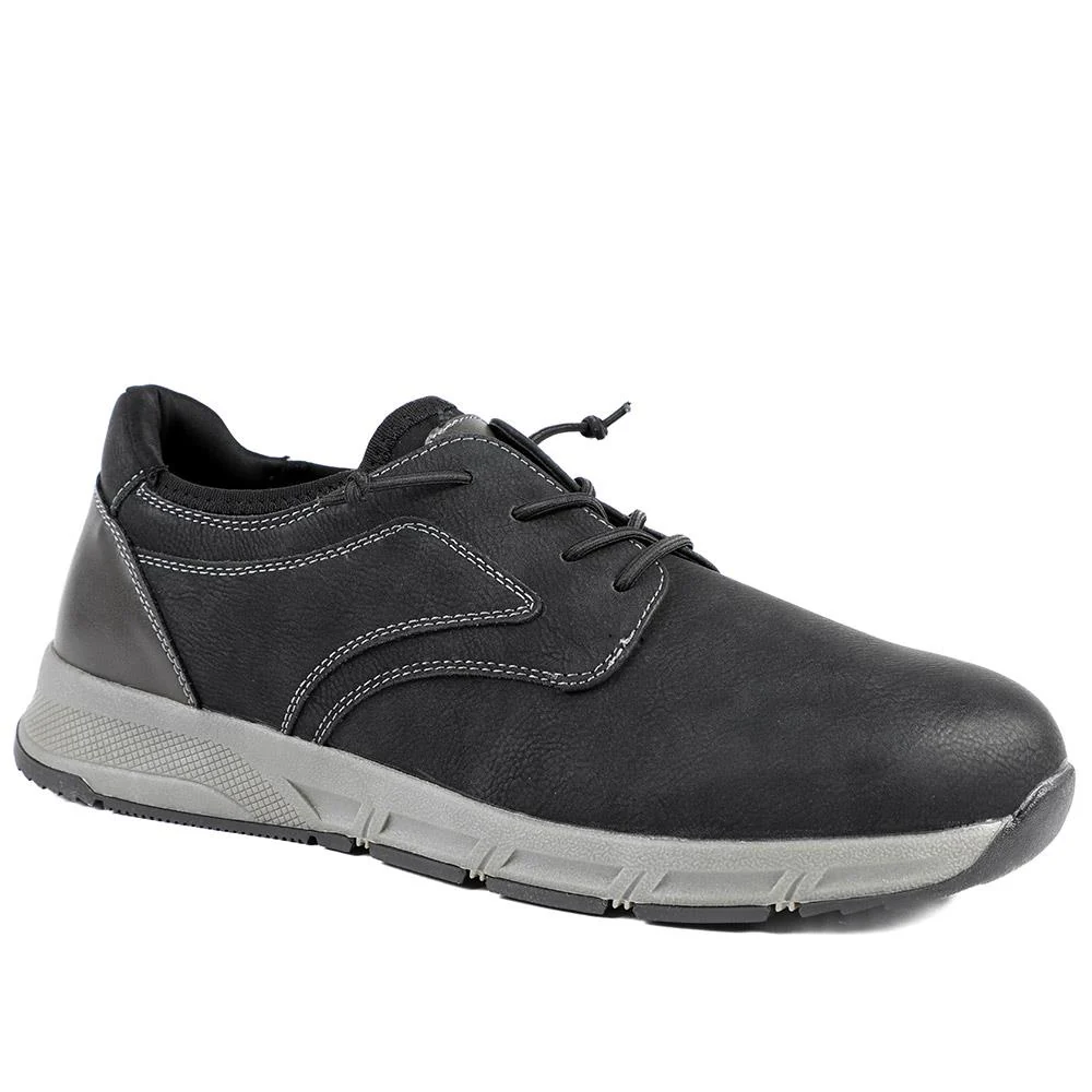 Casual Lace Up Shoes With Grip Sole - WBINS42063 / 327 870 - Black