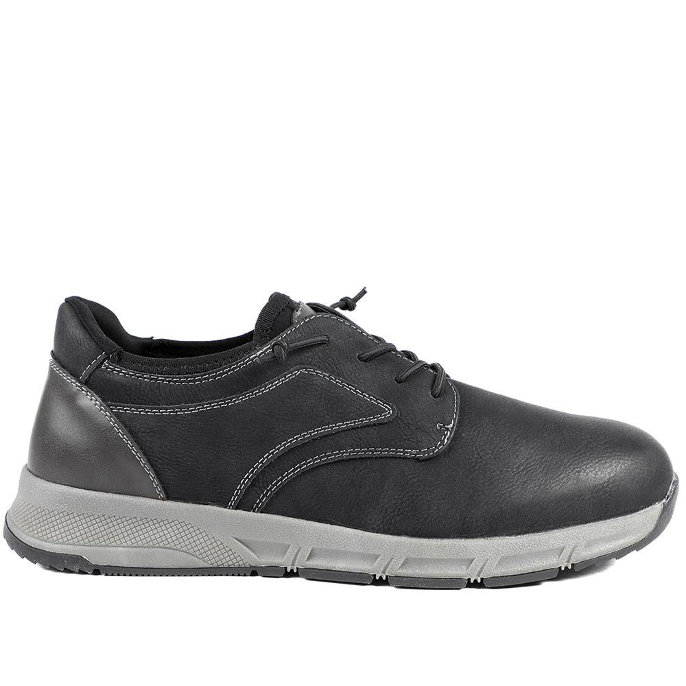 Casual Lace Up Shoes With Grip Sole - WBINS42063 / 327 870 - Black - Image 3