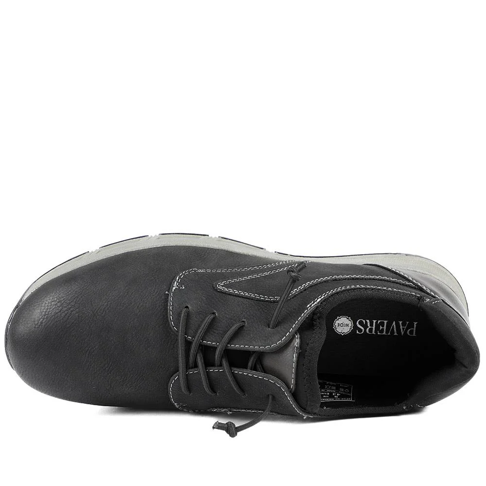 Casual Lace Up Shoes With Grip Sole - WBINS42063 / 327 870 - Black - Image 5
