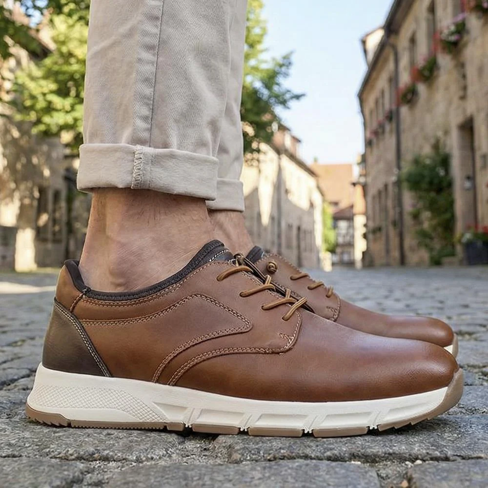 Casual Lace Up Shoes With Grip Sole - WBINS42063 / 327 870 - Tan - Image 2