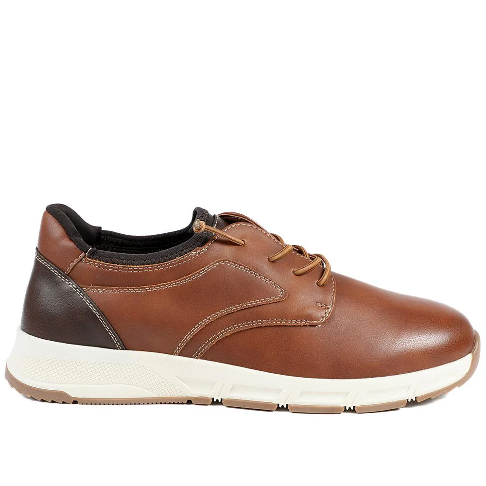 Casual Lace Up Shoes With Grip Sole - WBINS42063 / 327 870 - Tan - Image 3