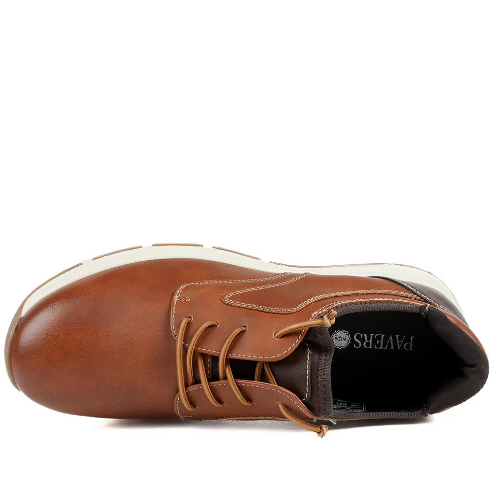 Casual Lace Up Shoes With Grip Sole - WBINS42063 / 327 870 - Tan - Image 5