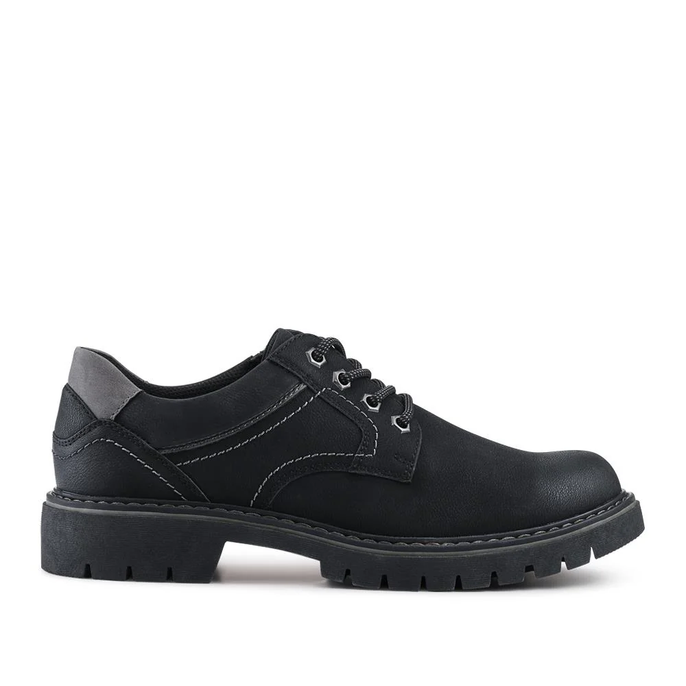 Wide Fit Lace Up Casual Shoes - GANG42002 / 327 878 - Black - Image 3