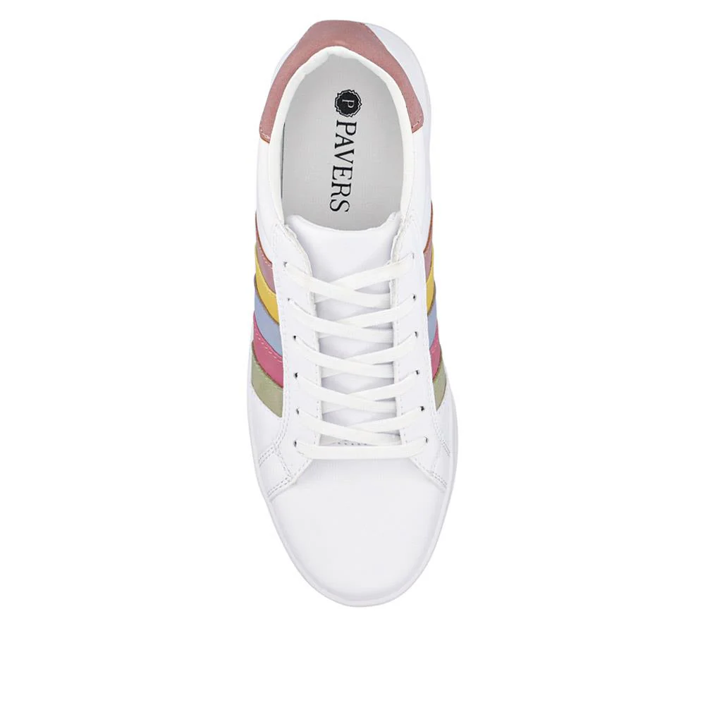 Casual Lace-Up Trainers - VSHI41000 / 326 853 - White Multi - Image 4