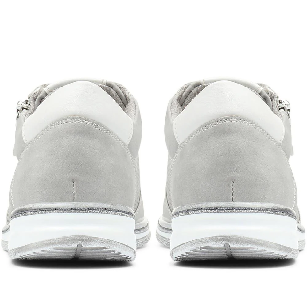 Casual Lace-Up Trainers - WBINS31031 / 317 658 - Grey - Image 3