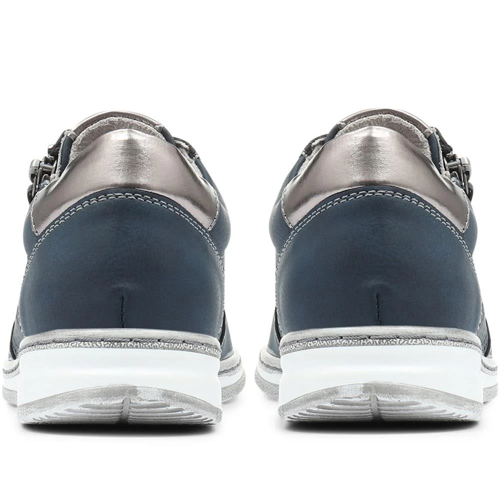 Casual Lace-Up Trainers - WBINS31031 / 317 658 - Navy - Image 3