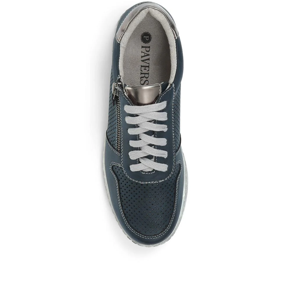 Casual Lace-Up Trainers - WBINS31031 / 317 658 - Navy - Image 5