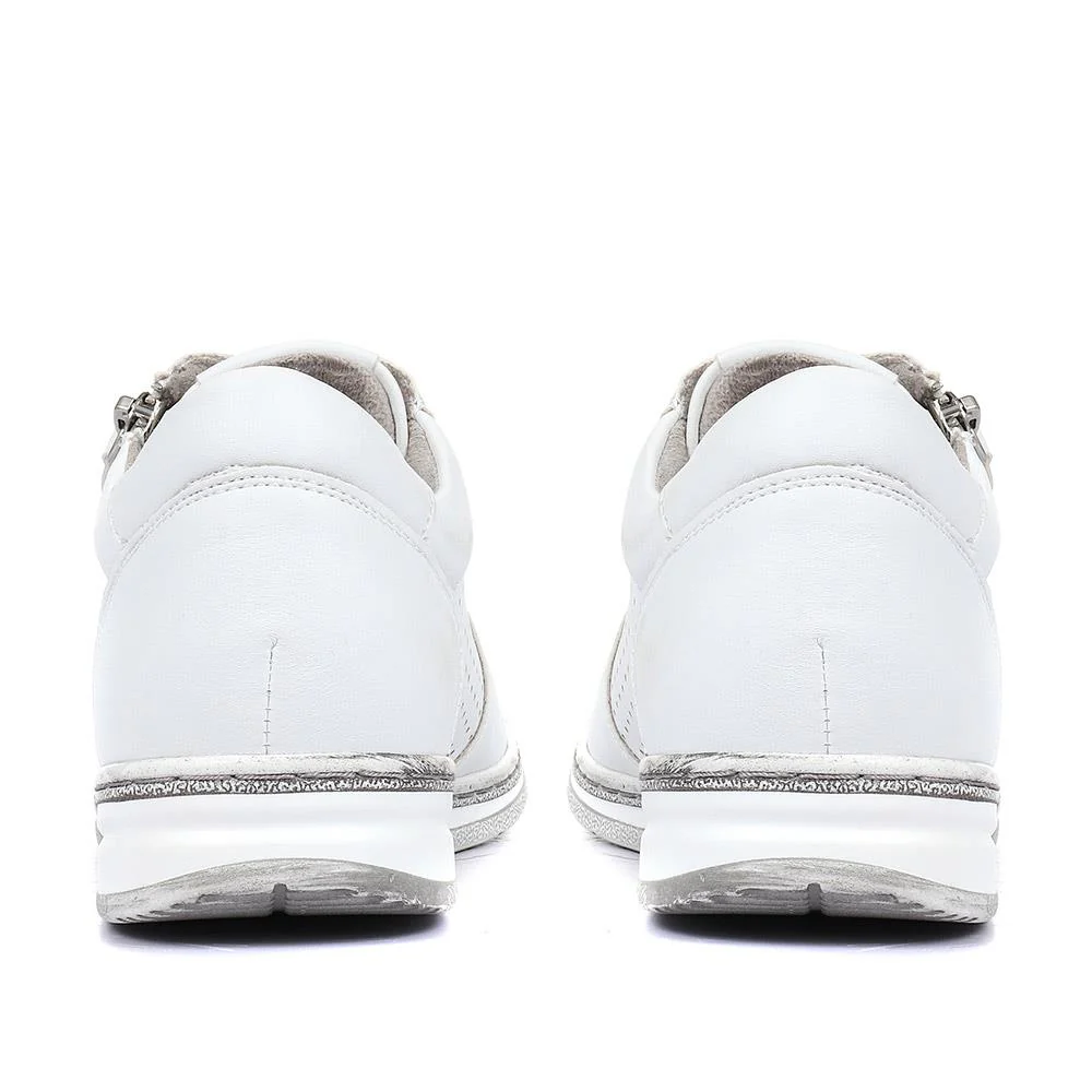 Casual Lace-Up Trainers - WBINS31031 / 317 658 - White - Image 3