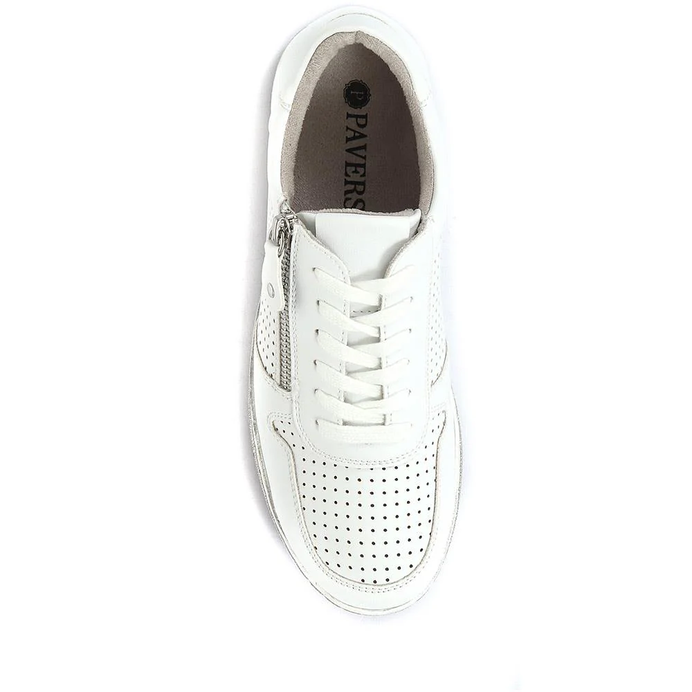 Casual Lace-Up Trainers - WBINS31031 / 317 658 - White - Image 4
