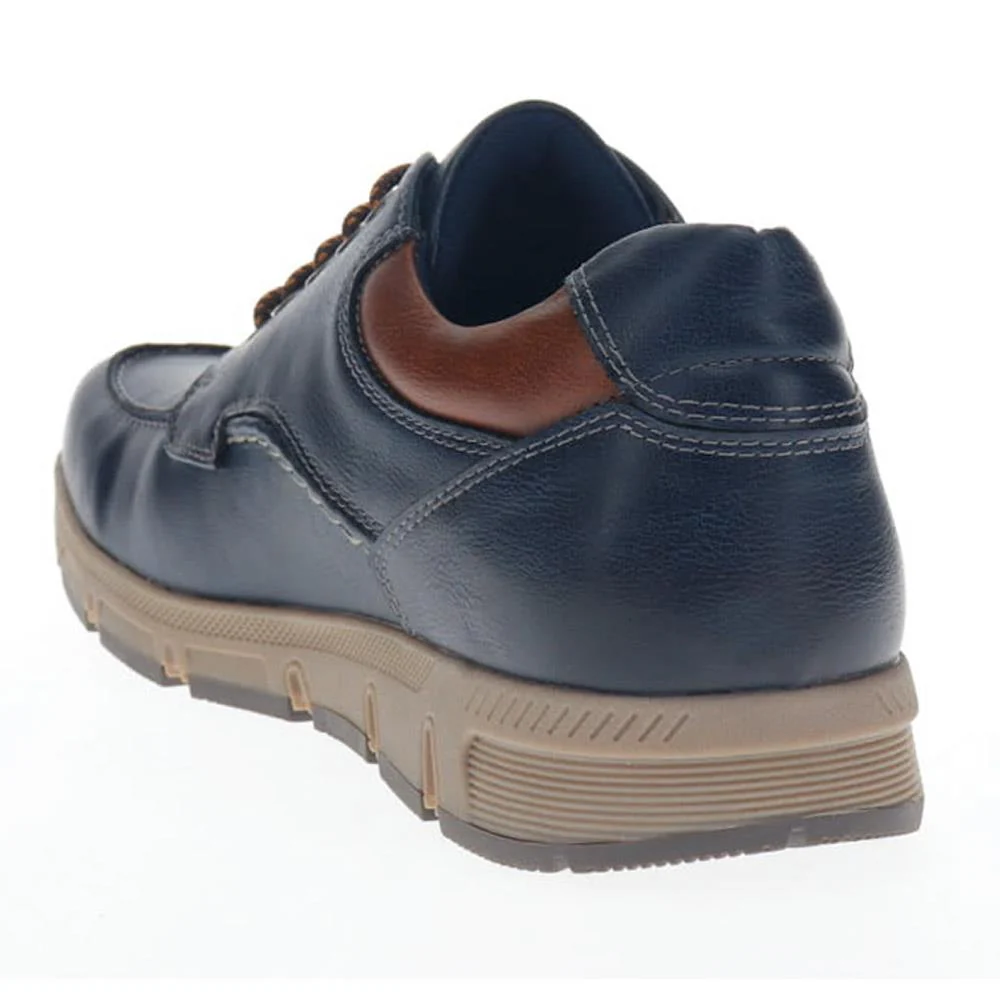 Wide Fit Casual Lace Up Trainers - WBINS40025 / 325 786 - Navy - Image 3