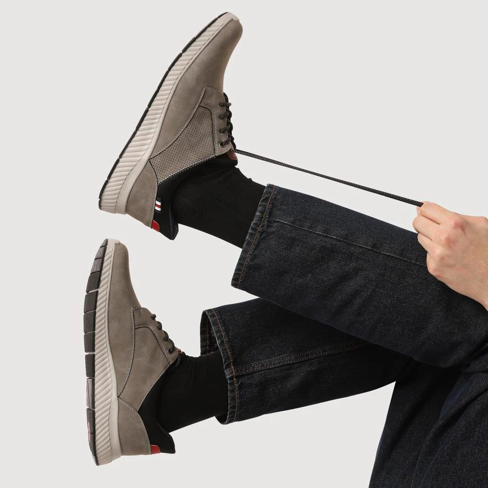 Wide Fit Casual Laced Slip-On Shoes - GANG41017 / 327 576 - Grey - Image 5