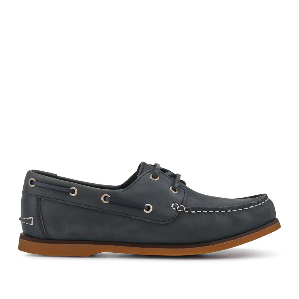 Casual Leather Boat Shoes - SHAFI41003 / 327 098 - Black - Image 2