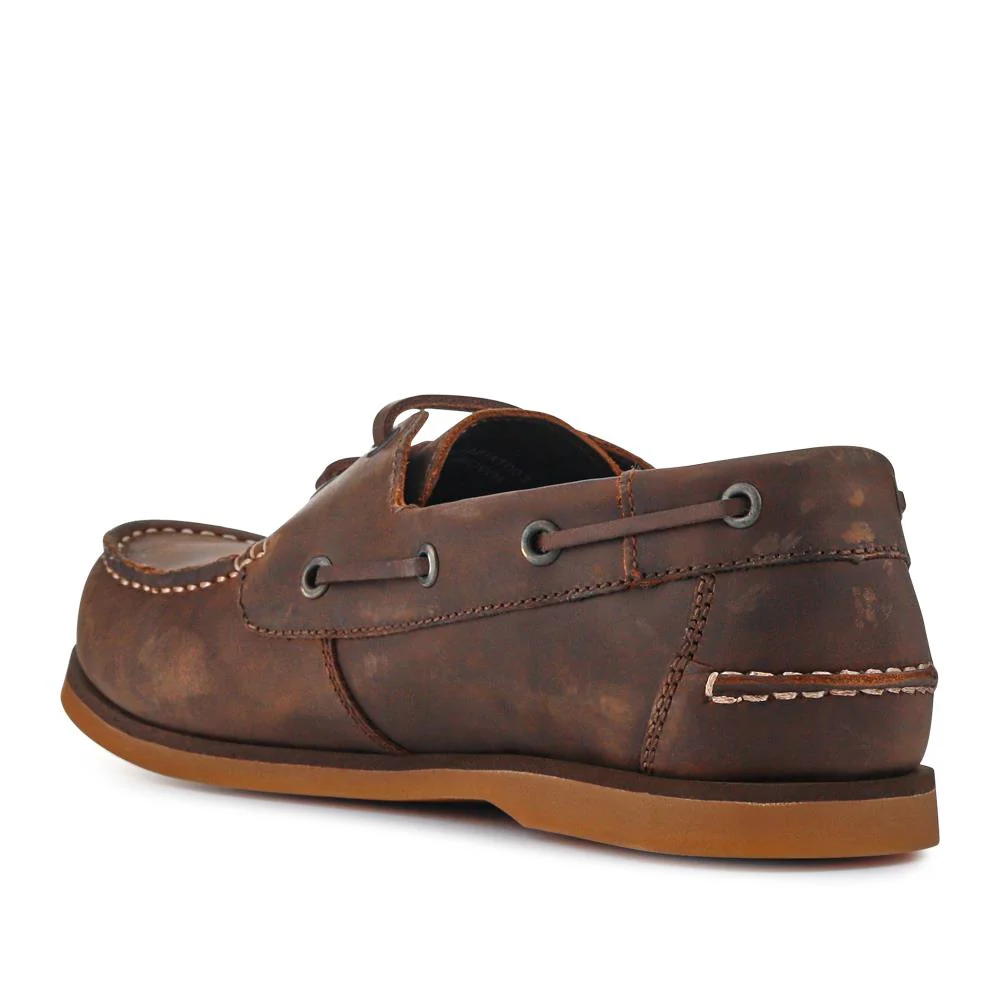 Casual Leather Boat Shoes - SHAFI41003 / 327 098 - Brown - Image 3