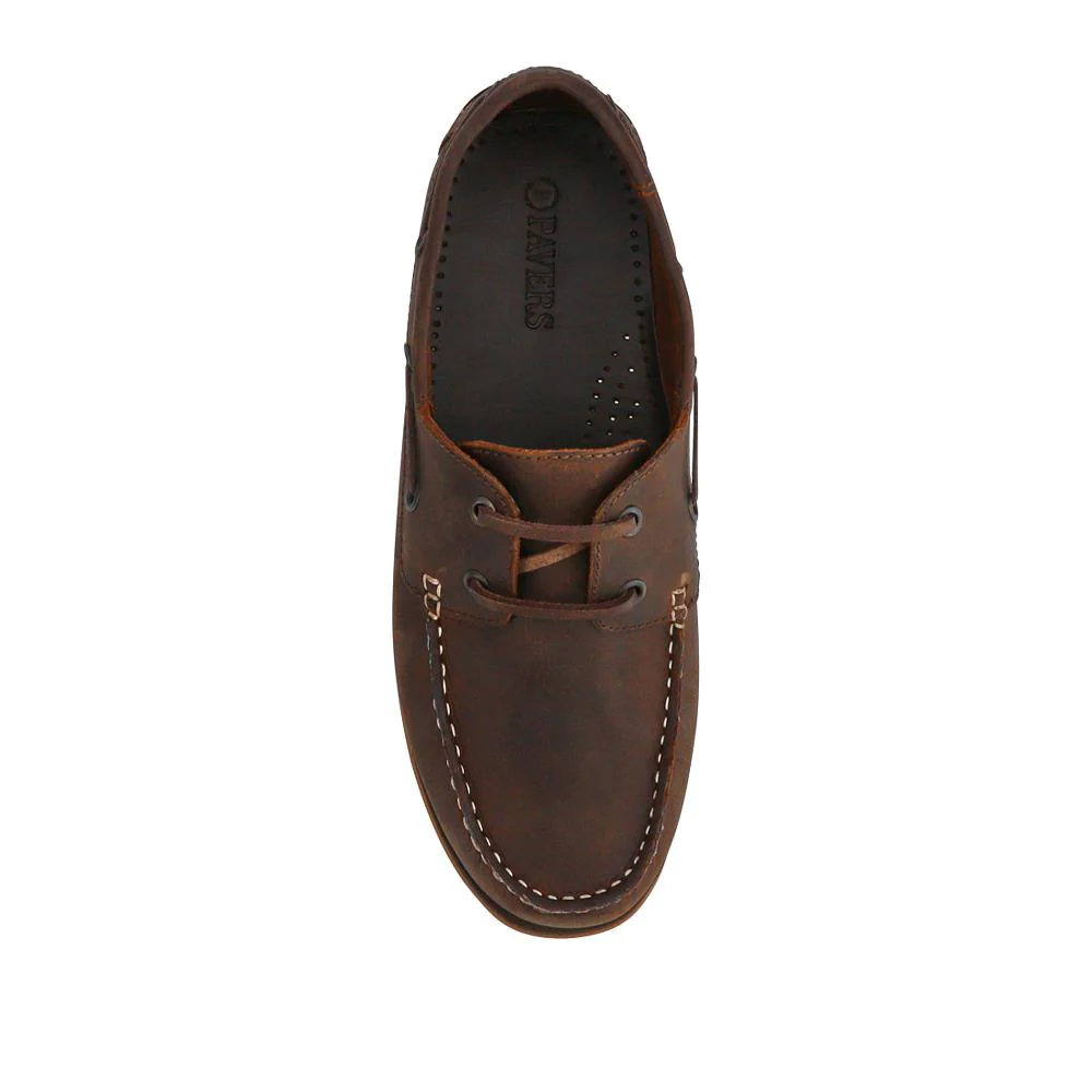 Casual Leather Boat Shoes - SHAFI41003 / 327 098 - Brown - Image 4