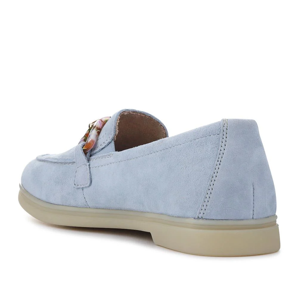 Casual Leather Heeled Loafers - DRS41502 / 326 856 - Blue - Image 3