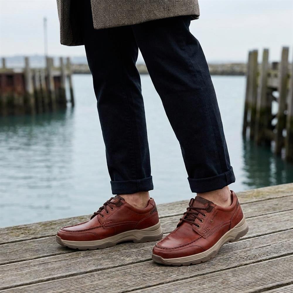 Casual Leather Lace-Up Shoes - ALEKSO / 325 811 - Cognac - Image 2