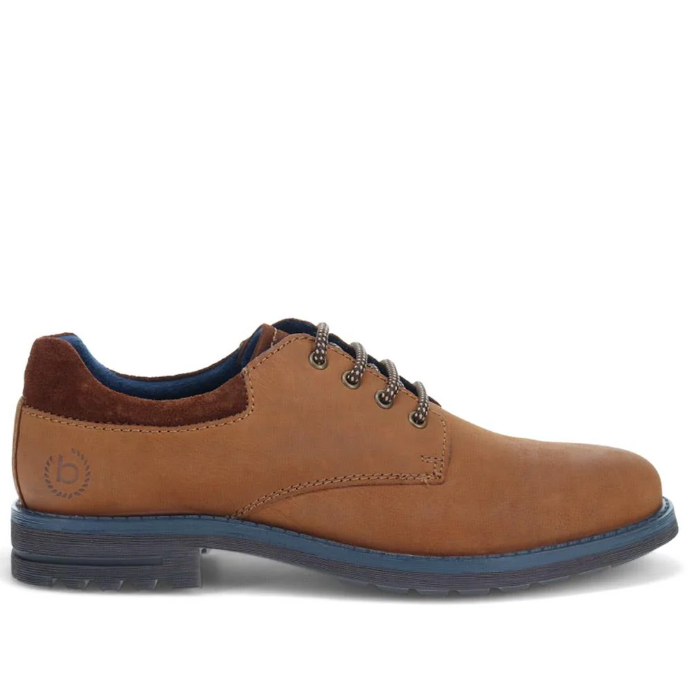 Casual Leather Lace-Up Shoes - BUG40503 / 325 722 - Dark Brown - Image 2