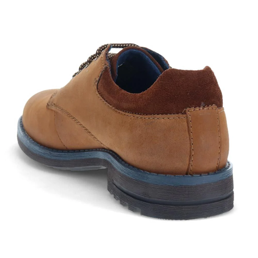Casual Leather Lace-Up Shoes - BUG40503 / 325 722 - Dark Brown - Image 3