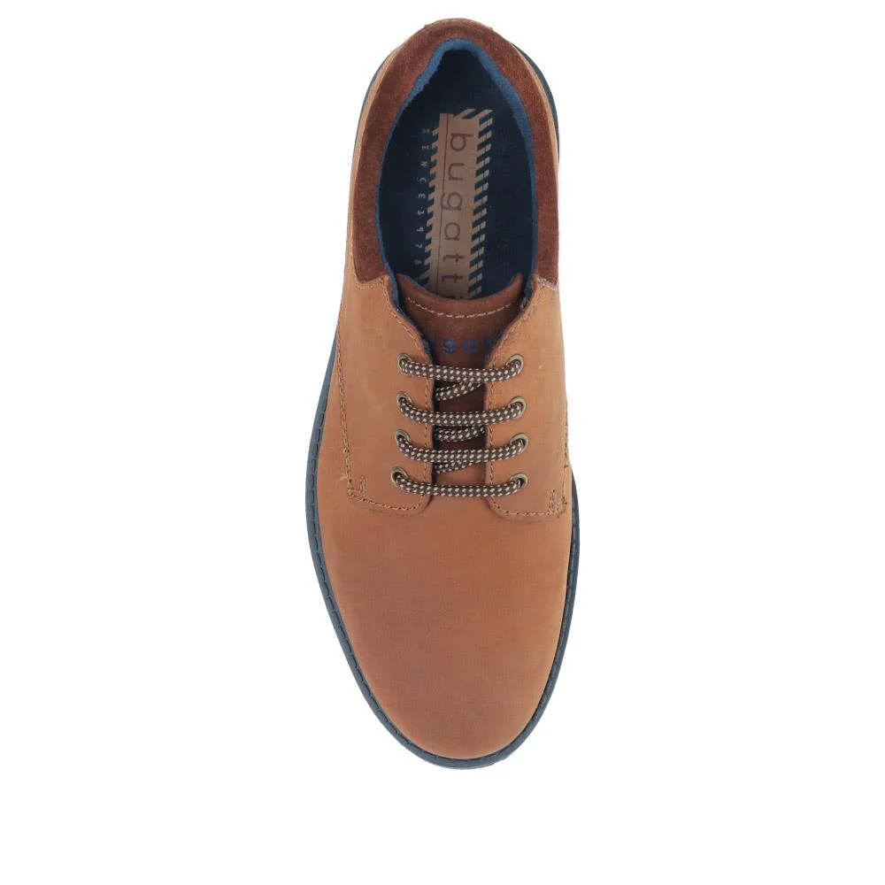 Casual Leather Lace-Up Shoes - BUG40503 / 325 722 - Dark Brown - Image 5