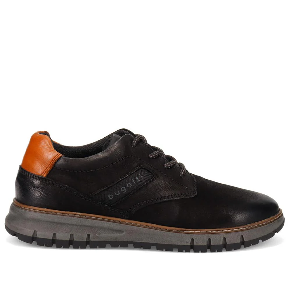 Casual Leather Lace-Up Shoes - BUG40522 / 326 008 - Black - Image 2