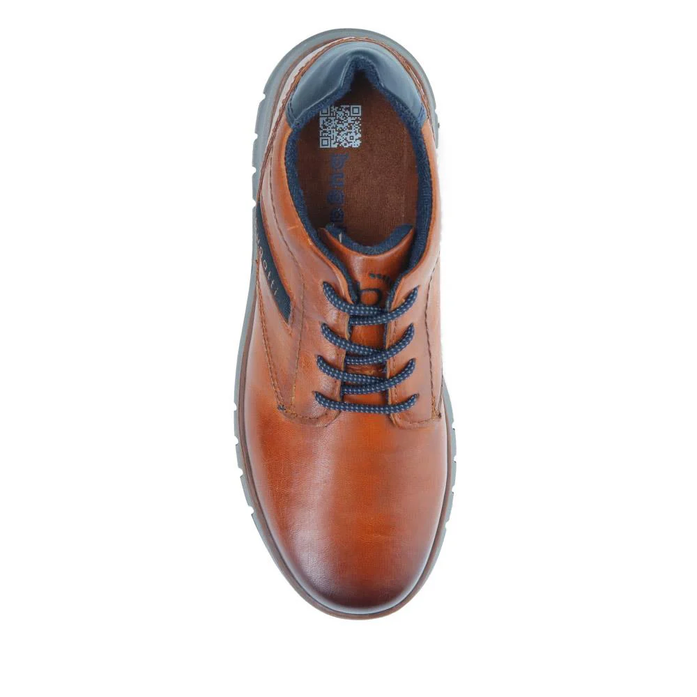 Casual Leather Lace-Up Shoes - BUG40522 / 326 008 - Tan - Image 5