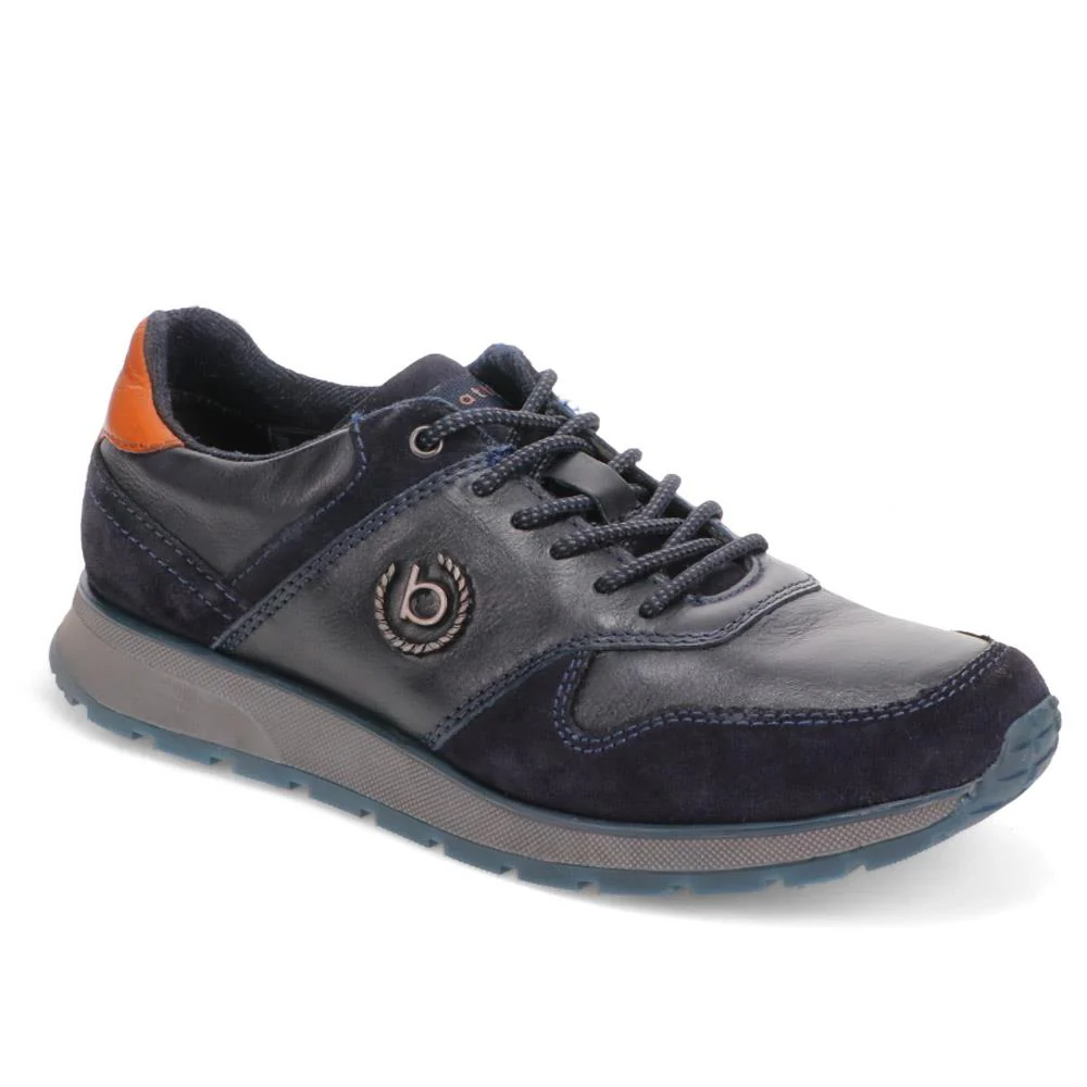 Casual Leather Lace-Up Shoes - BUG40523 / 326 009 - Navy