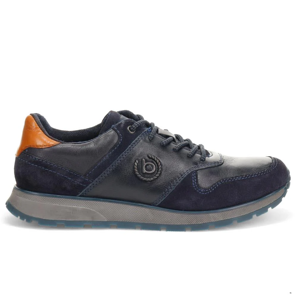 Casual Leather Lace-Up Shoes - BUG40523 / 326 009 - Navy - Image 2