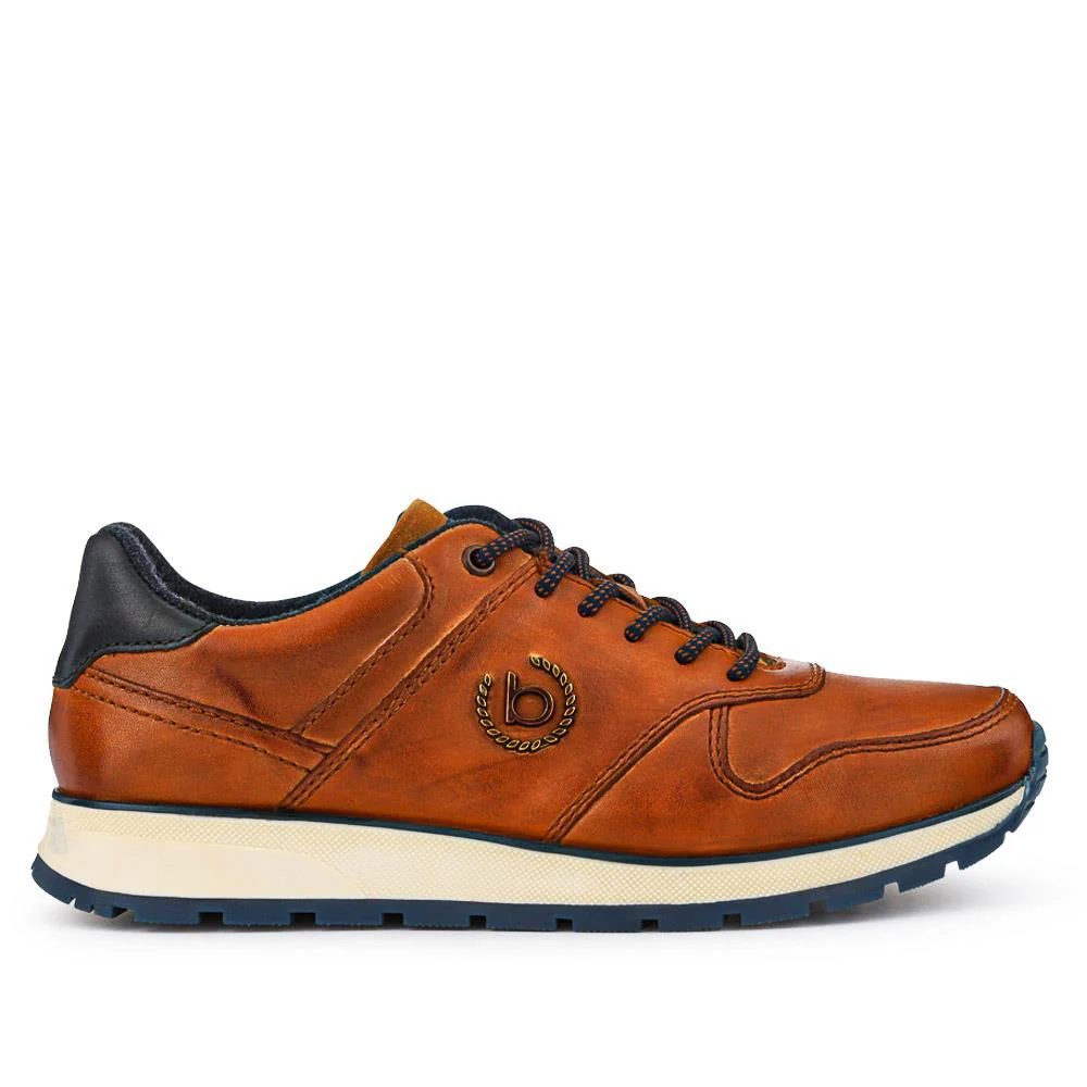 Casual Leather Lace-Up Shoes - BUG40524 / 326 010 - Cognac - Image 2