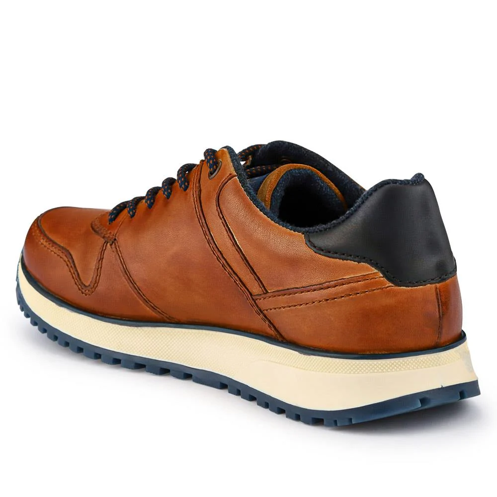 Casual Leather Lace-Up Shoes - BUG40524 / 326 010 - Cognac - Image 3