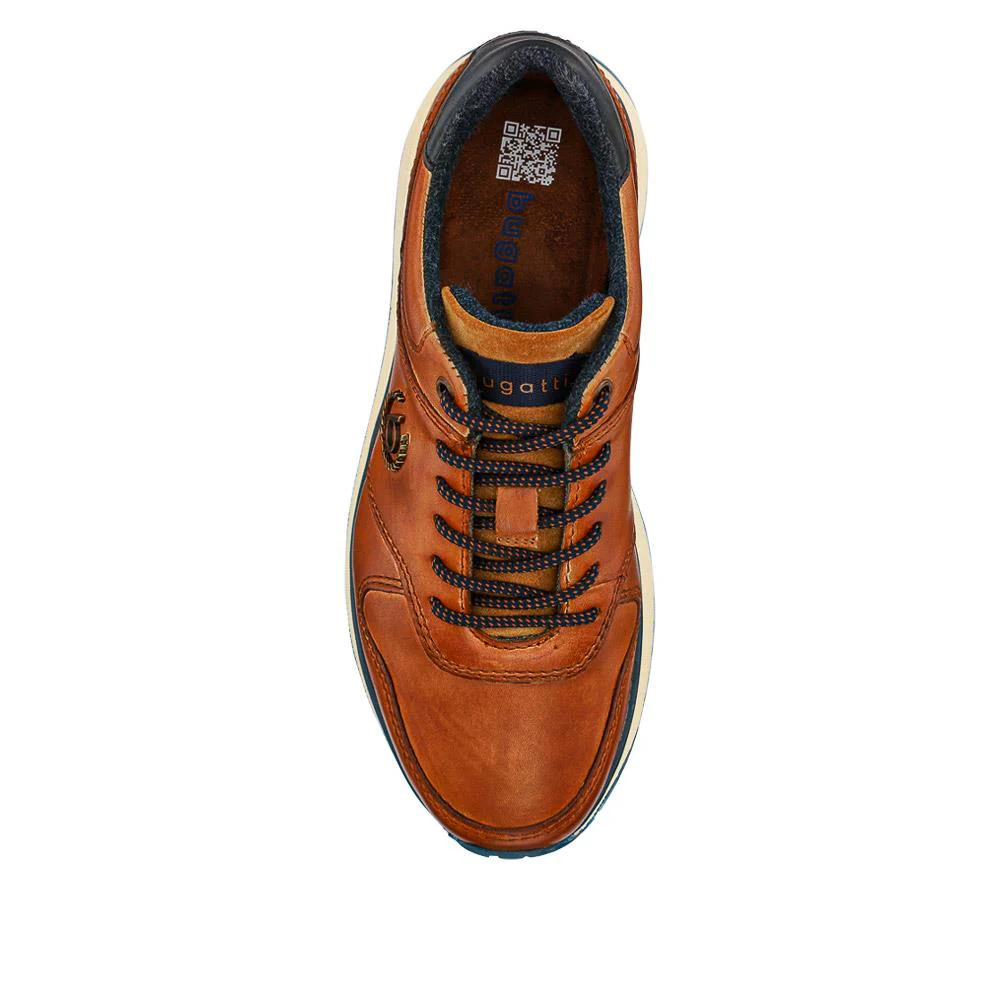 Casual Leather Lace-Up Shoes - BUG40524 / 326 010 - Cognac - Image 4